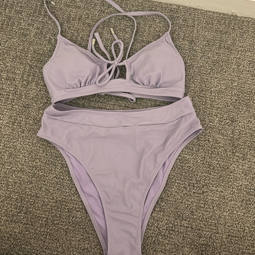 Lavender High Waisted Bikini